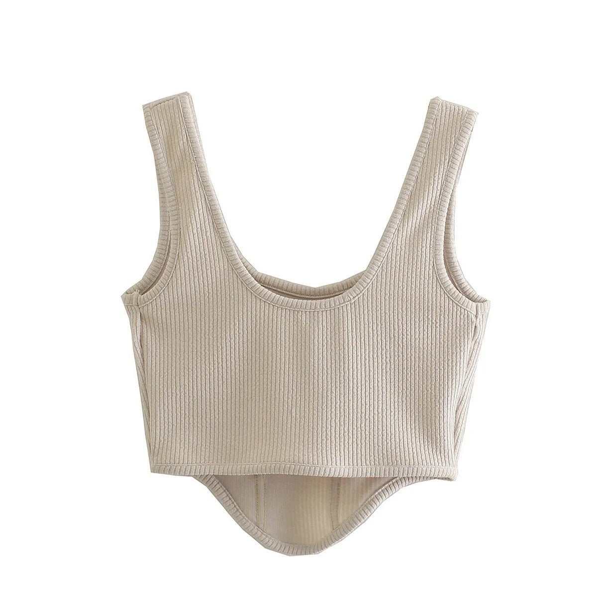 Women's Short Curved Thread Sleeveless top