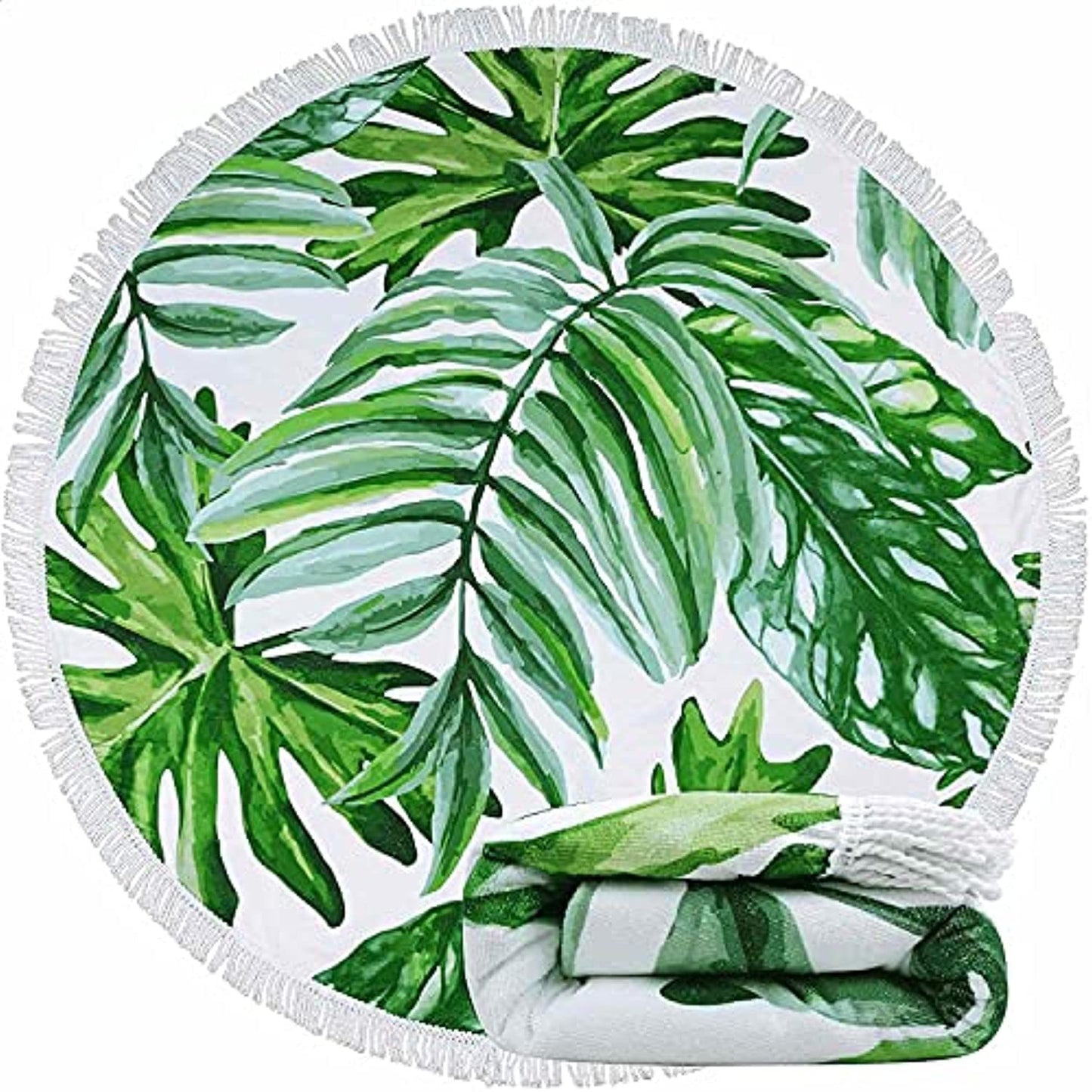 Large Round 60-Inch-Thick Absorbent Quick Dry Beach Towel Blanket