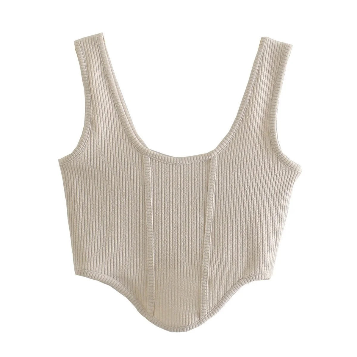 Women's Short Curved Thread Sleeveless top