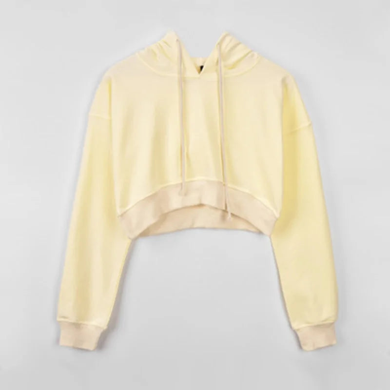 Long Sleeve Lace Up Hooded Crop Top