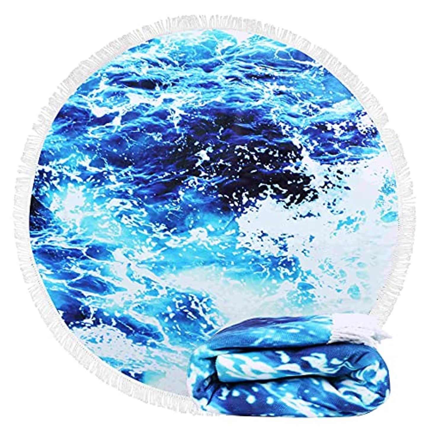 Large Round 60-Inch-Thick Absorbent Quick Dry Beach Towel Blanket