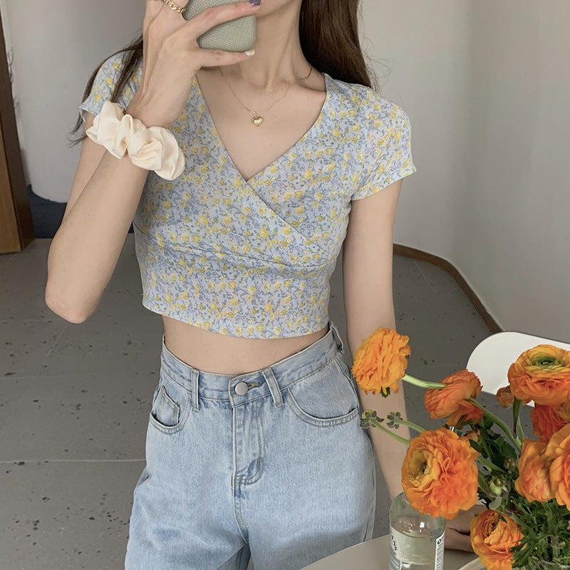 Women's Floral Short Cropped Top