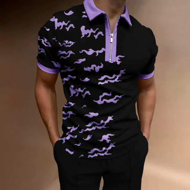 Men's Half Zip Polo Shirt