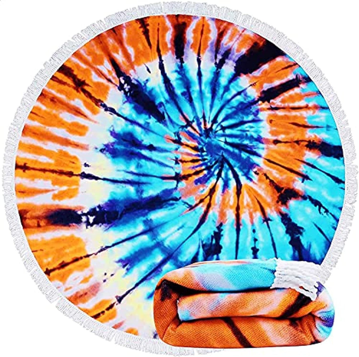 Large Round 60-Inch-Thick Absorbent Quick Dry Beach Towel Blanket