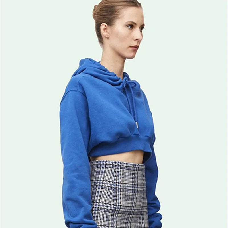 Long Sleeve Lace Up Hooded Crop Top