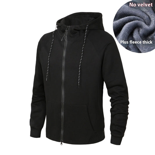 Men's Thick Hooded Zipper Sports Sweatshirt