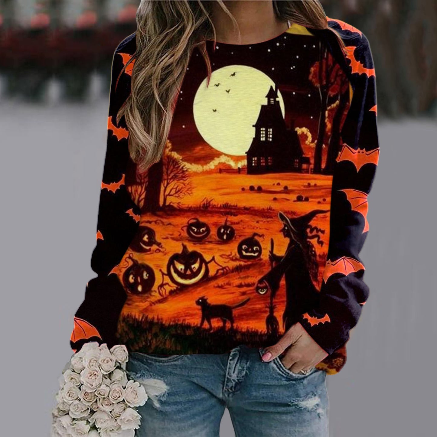 Women's Long Sleeve Spooky T-shirt