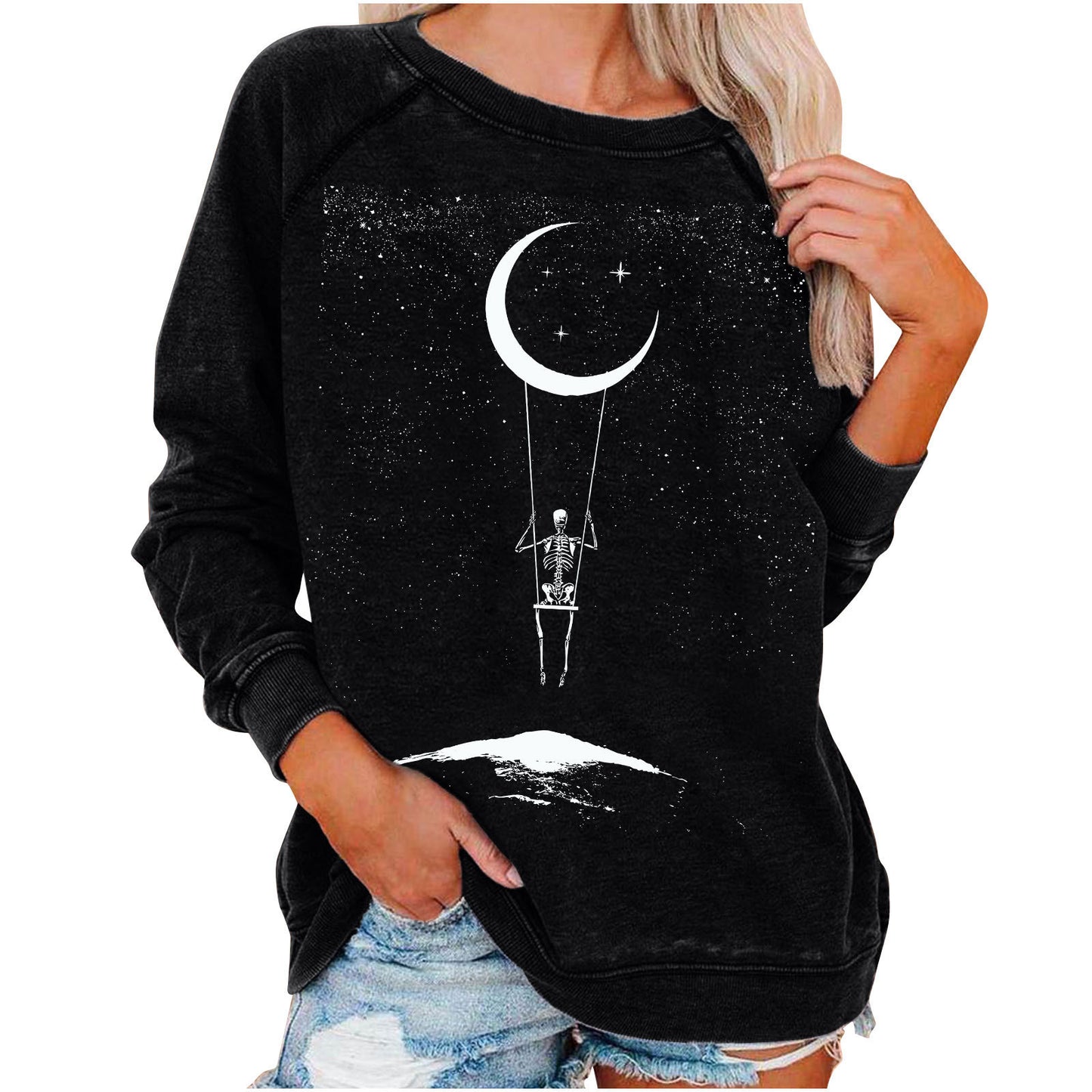 Halloween Skulleton Sweatshirt for Women