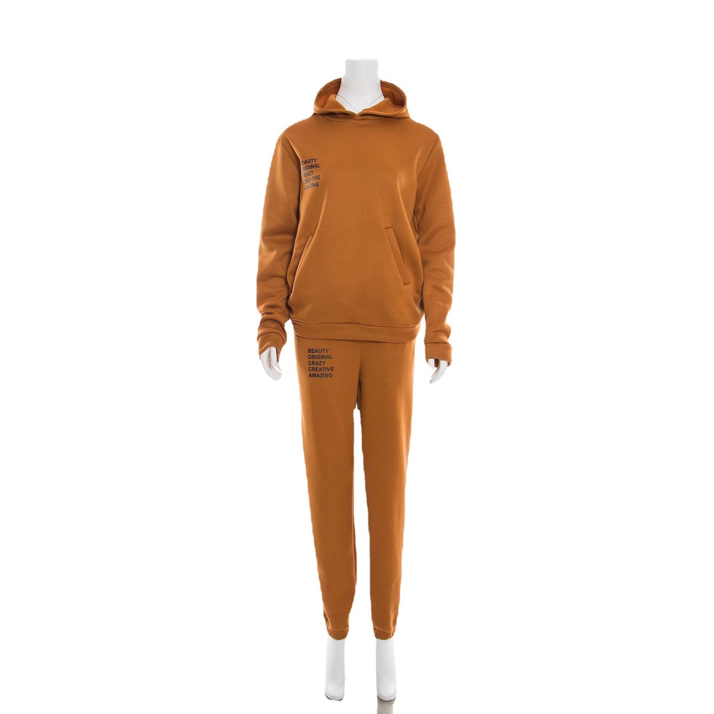 Women's Sweater and Ankle-tied Sweatpants Suit Two-piece Set