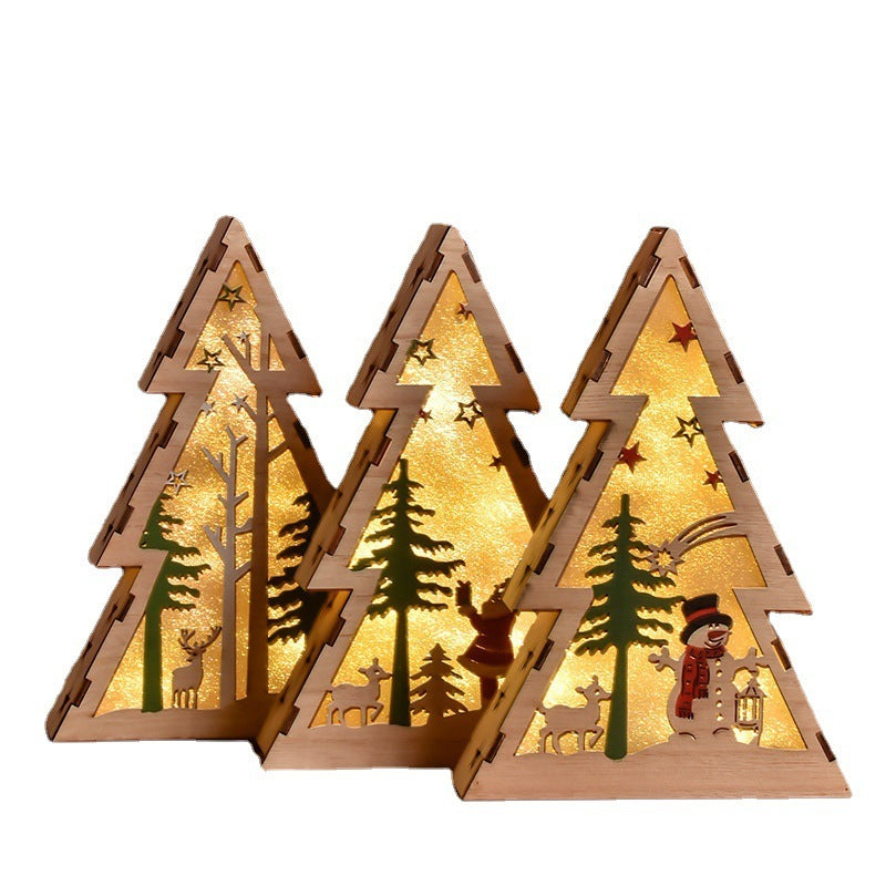 Christmas Wooden Light-Up Luminous Decoration