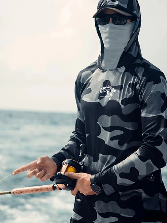 Fishing Hoodie Face Mask Neck Cover Long Sleeve