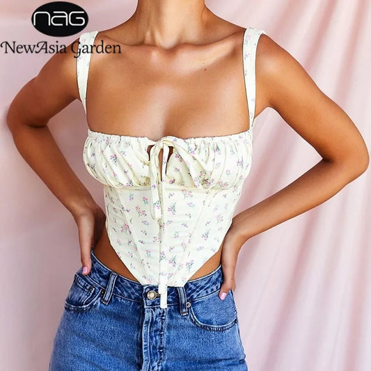 NewAsia Floral Corset Crop Top