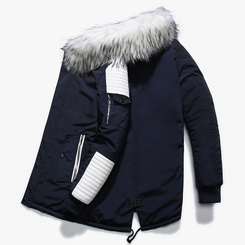 Fur Collar Men's Warm Cotton Jacket