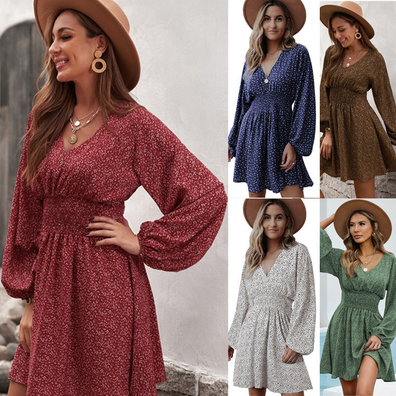 Pullover V-neck Long Sleeve Dress