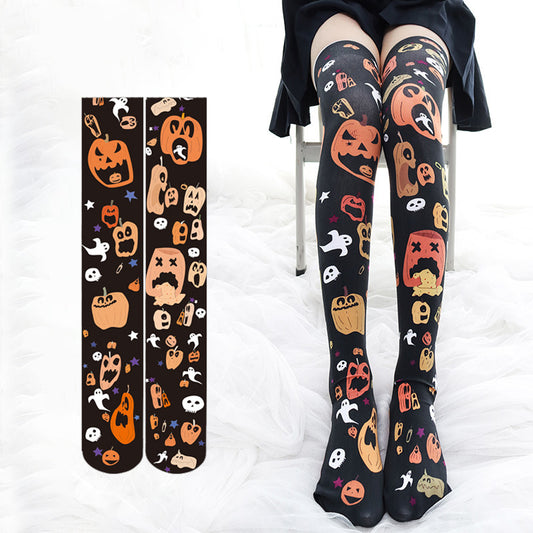 Halloween Pumpkin Knee Socks