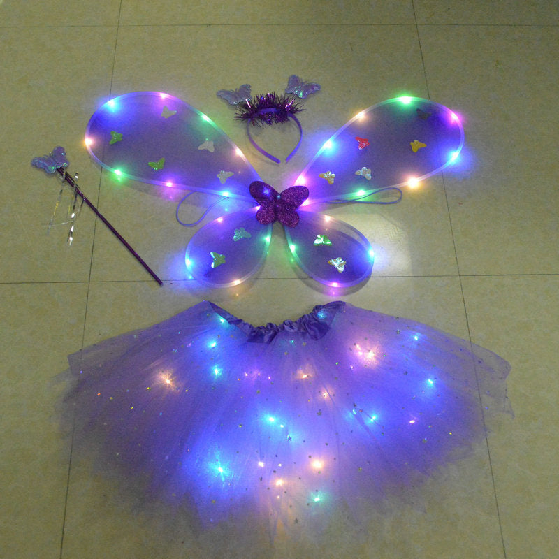 Glowing Butterfly costume 4-piece Set