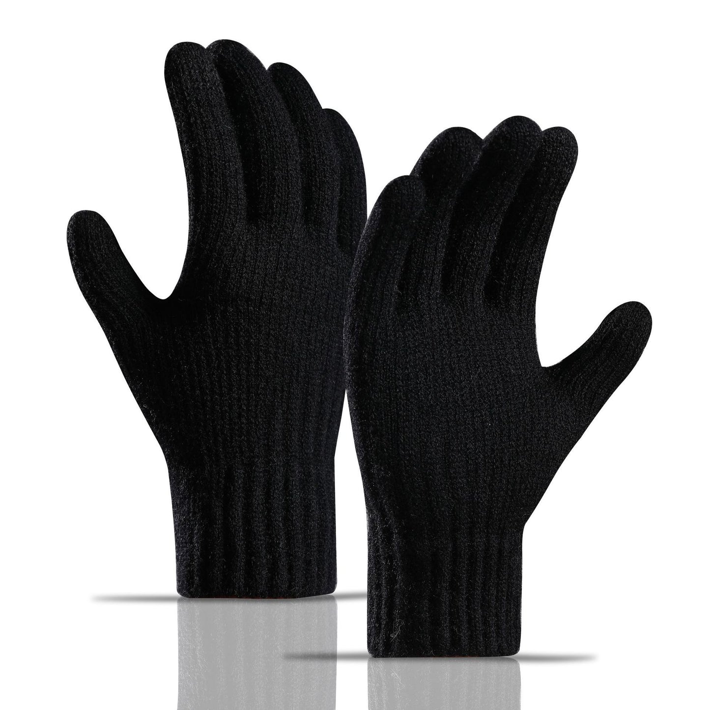 Women's Winter Fleece Lined Padded Warm Knitted Gloves