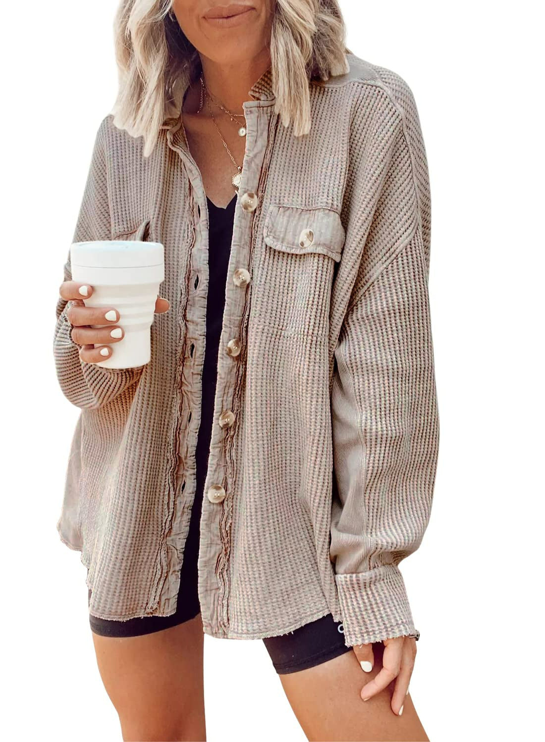 Button-up Long Sleeve Jacket Sweater