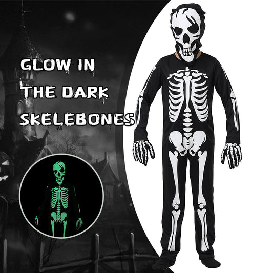 Glow in the dark kid's skeleton costume