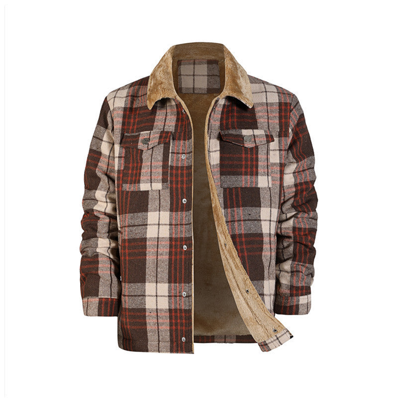 Men's Plaid Flannel Coat