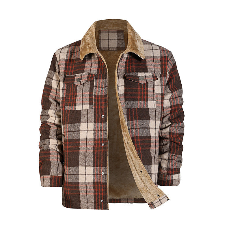 Men's Plaid Flannel Coat