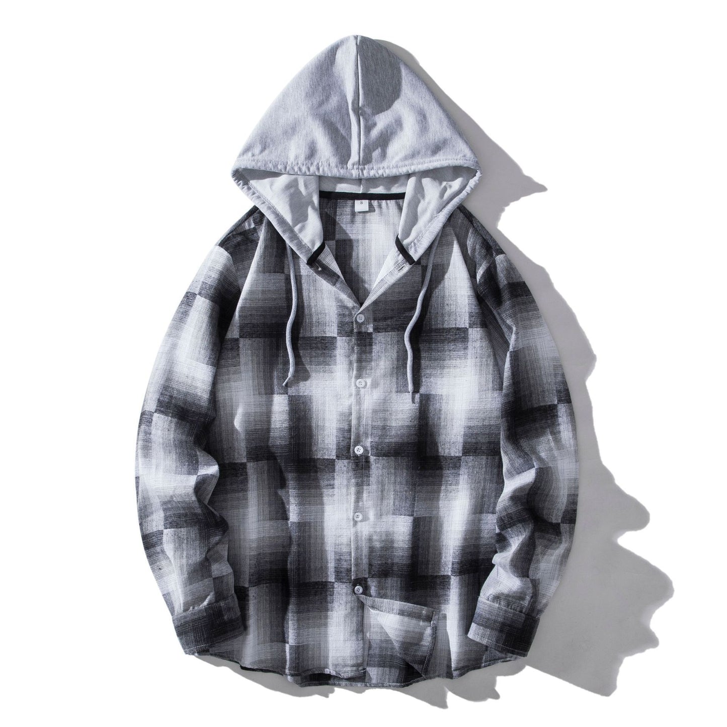 Men's Plaid Hooded Shirt