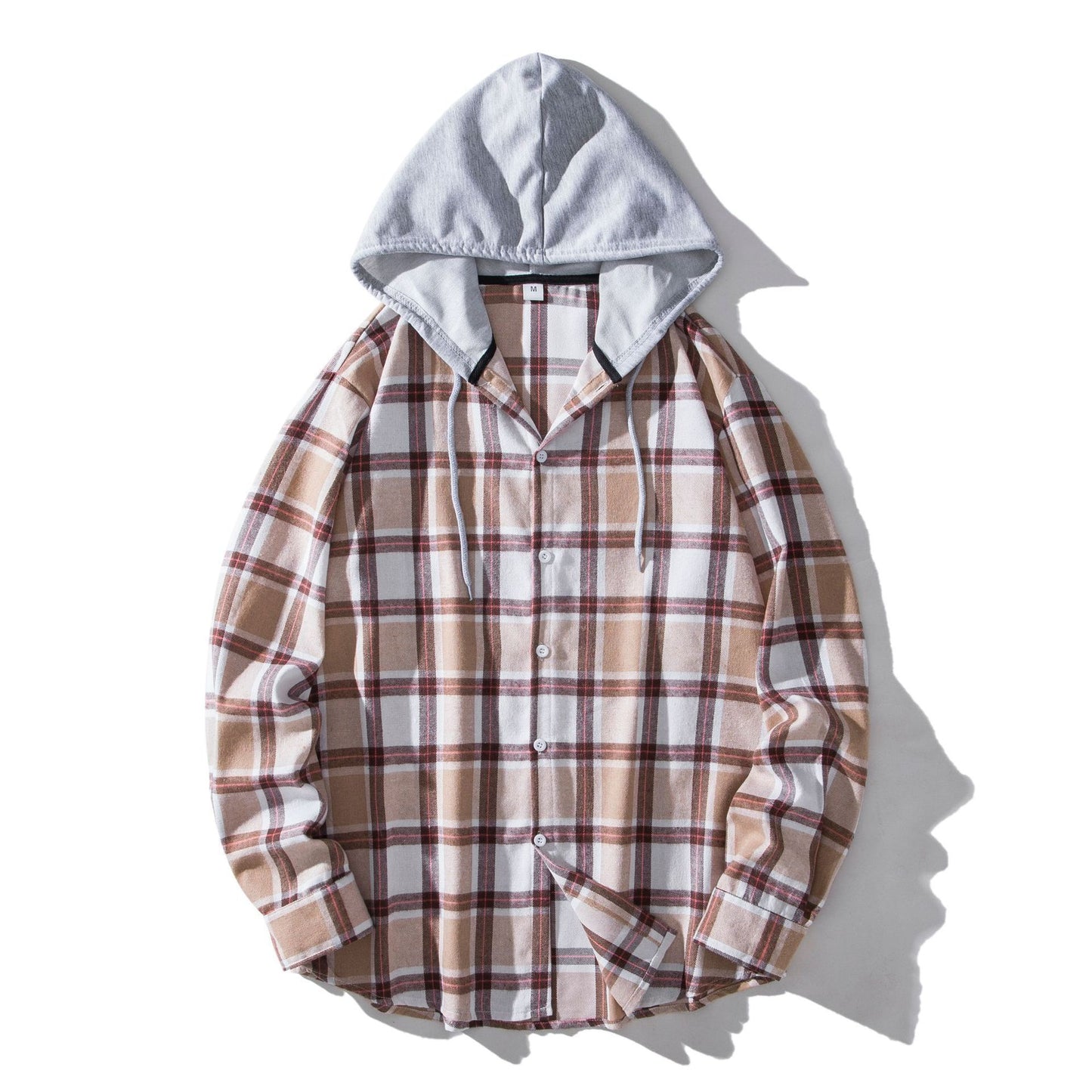 Men's Plaid Hooded Shirt