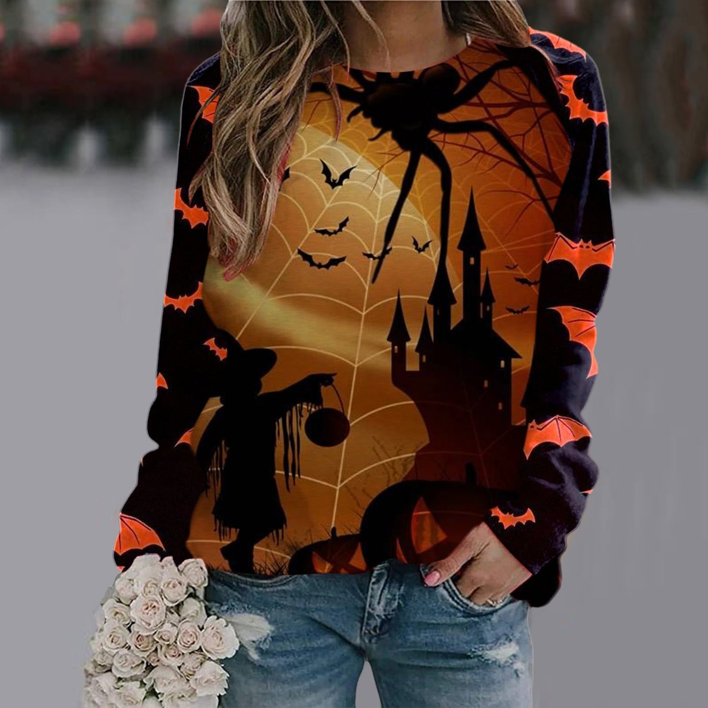 Women's Long Sleeve Spooky T-shirt