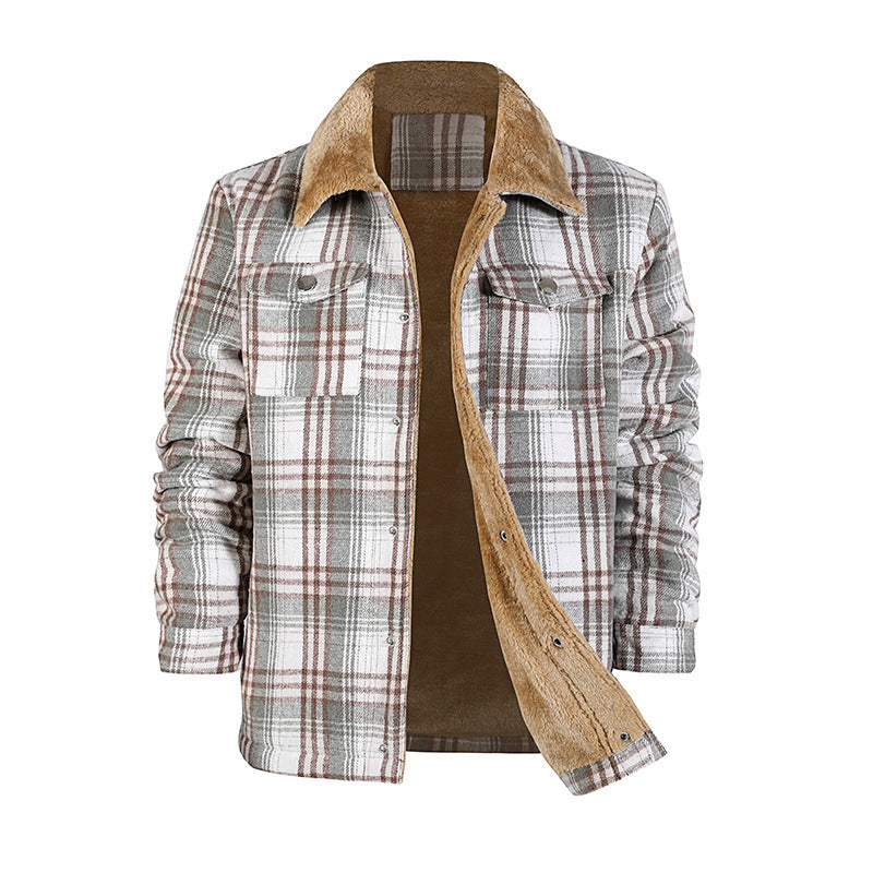 Men's Plaid Flannel Coat