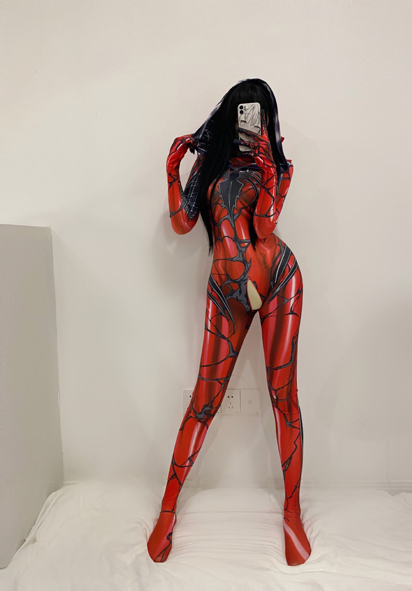 Halloween Cosplay Costume Female Zipper Crotch Bodysuit