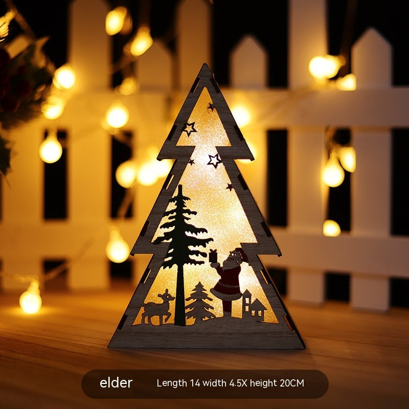 Christmas Wooden Light-Up Luminous Decoration