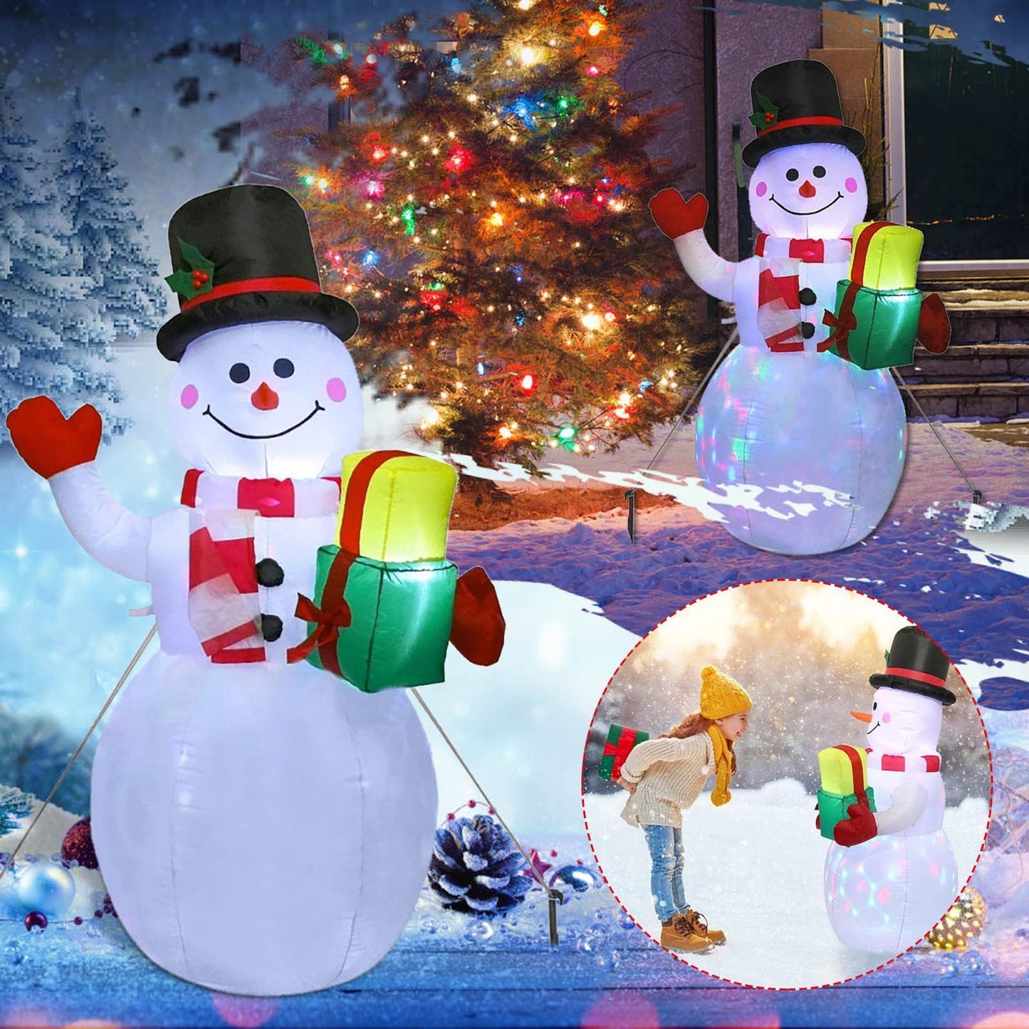 Christmas LED Lights Inflatable Yard Decoration