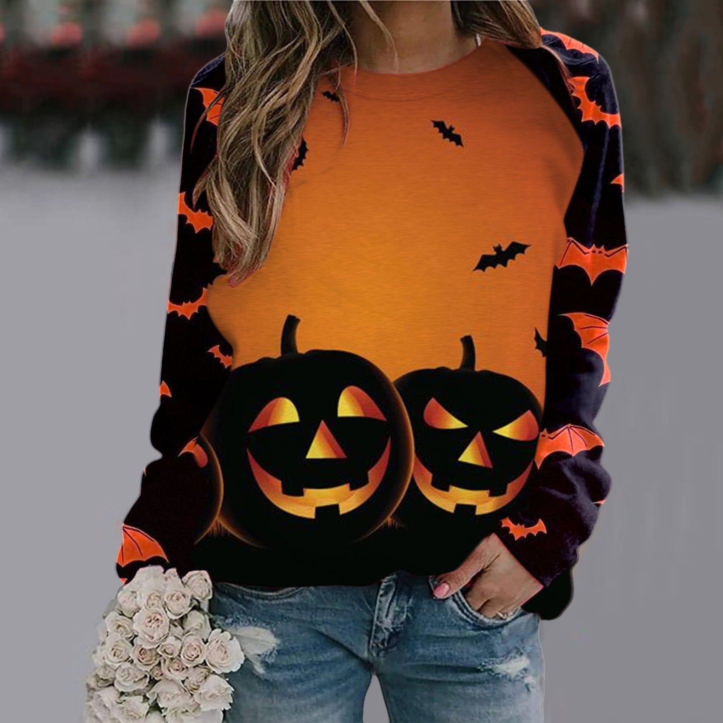 Women's Long Sleeve Spooky T-shirt