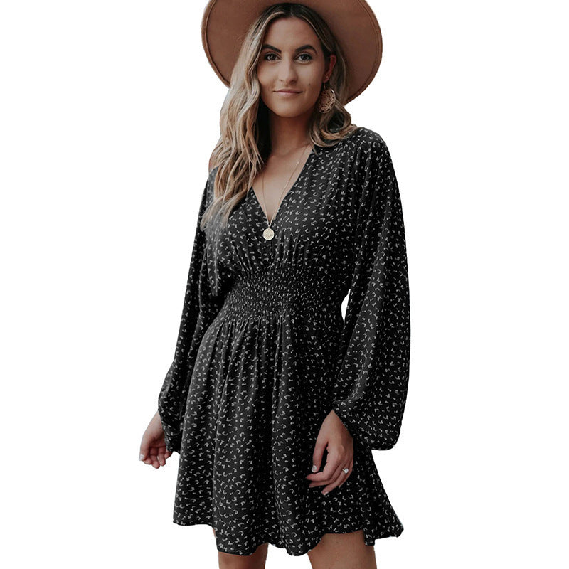 Pullover V-neck Long Sleeve Dress