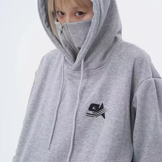 Unisex Hoodie with Face Cover