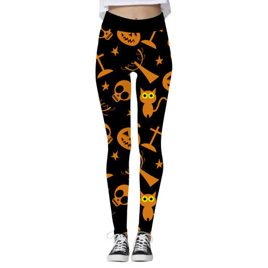 Women's Halloween High Waist Elastic Leggings 13 styles