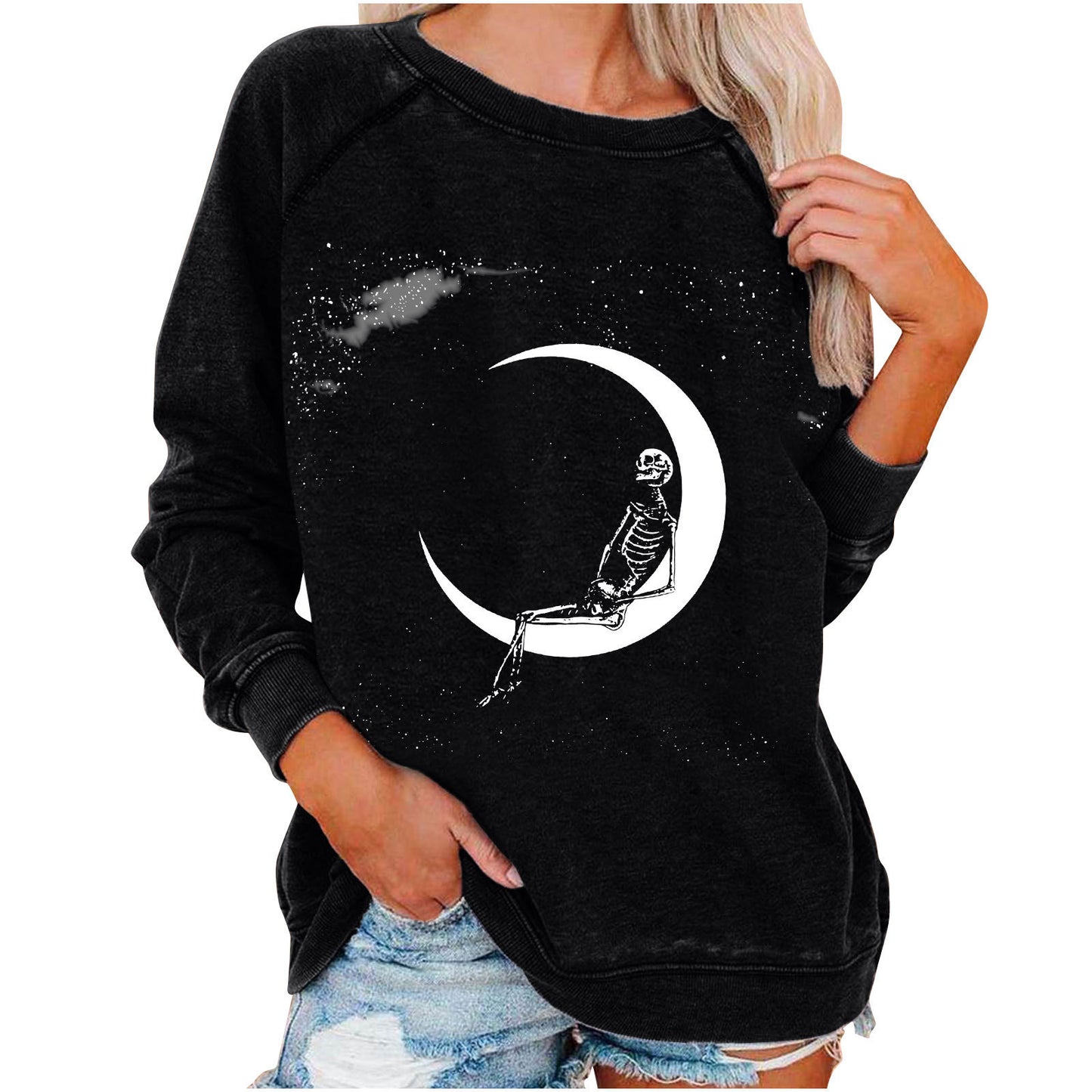 Halloween Skulleton Sweatshirt for Women