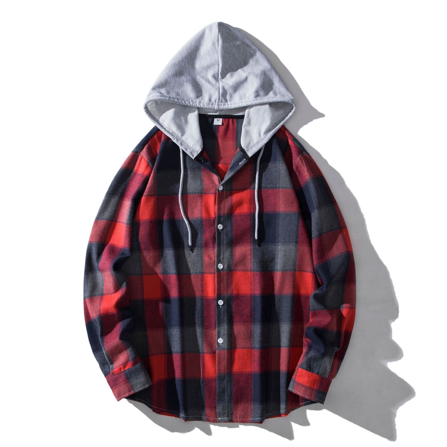 Men's Plaid Hooded Shirt