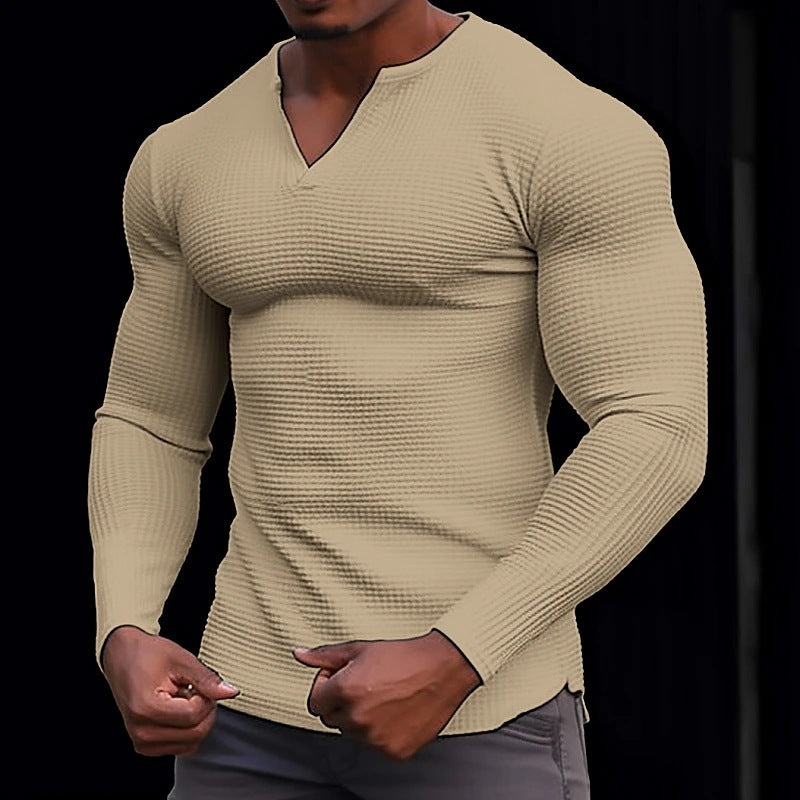 Men's V-neck Long Sleeve T-shirt