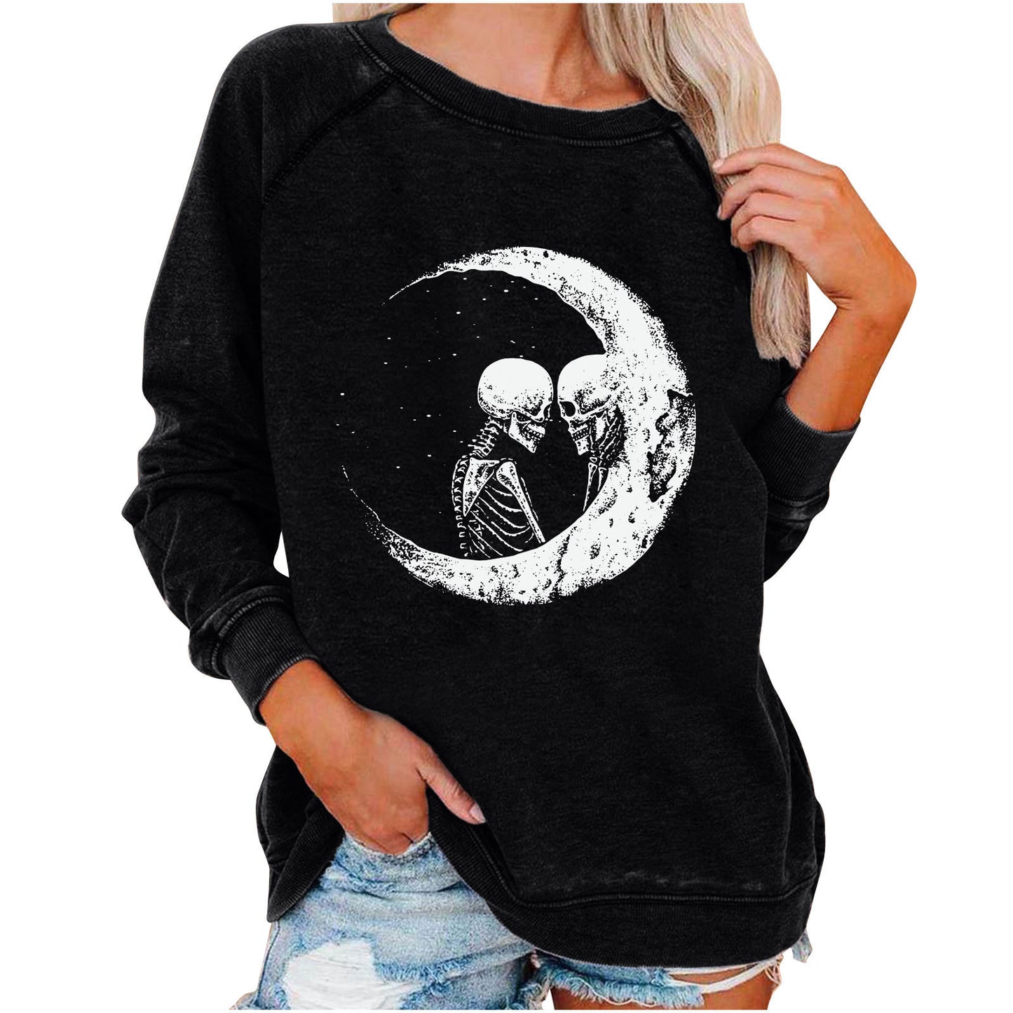 Halloween Skulleton Sweatshirt for Women