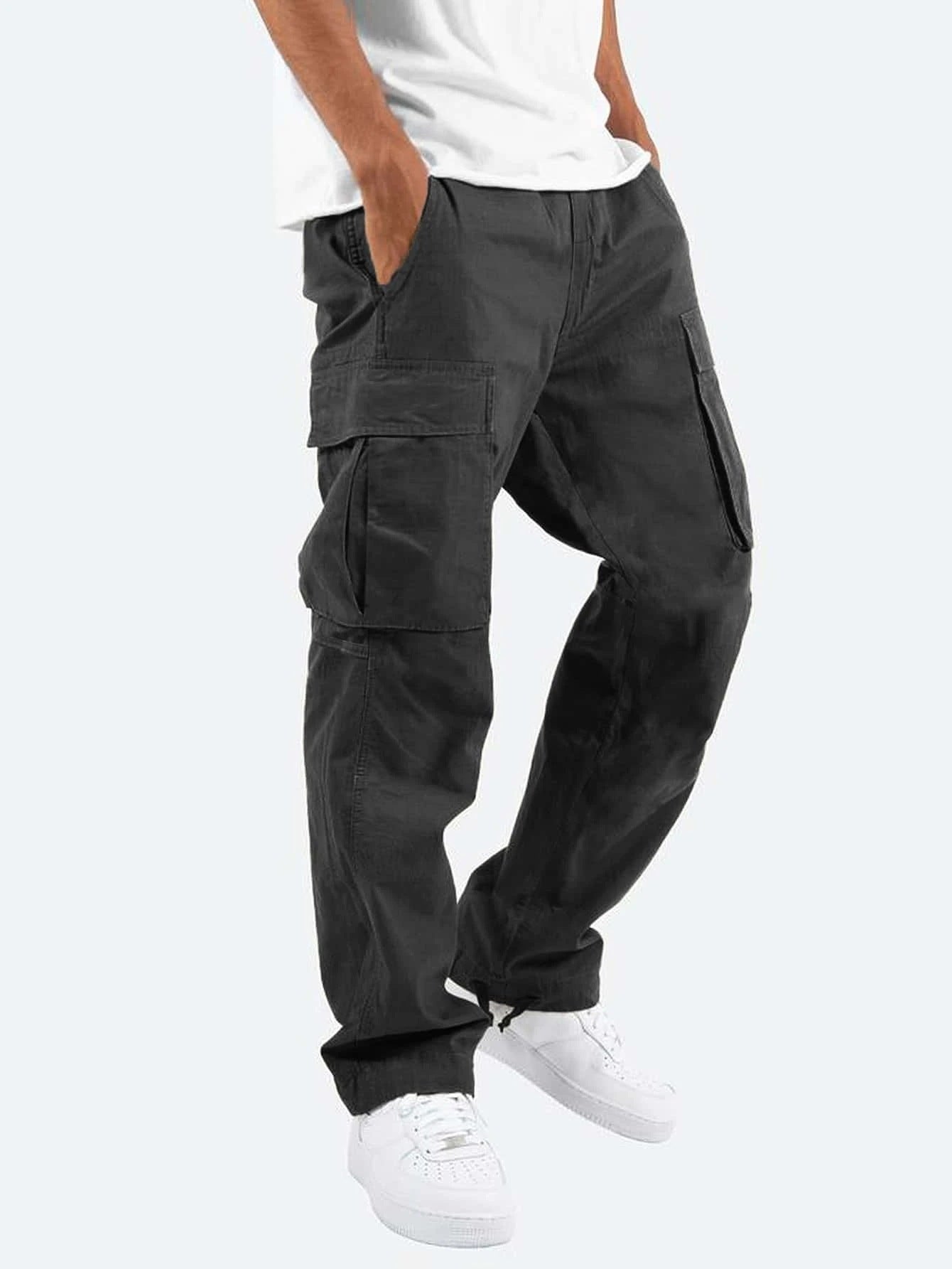 Men's Drawstring Multi-Pocket Casual Pants