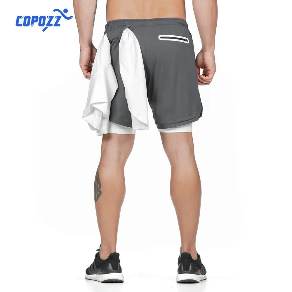 2 in 1 Running Shorts with Built-in Pocket Lining