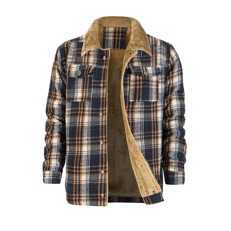 Men's Plaid Flannel Coat