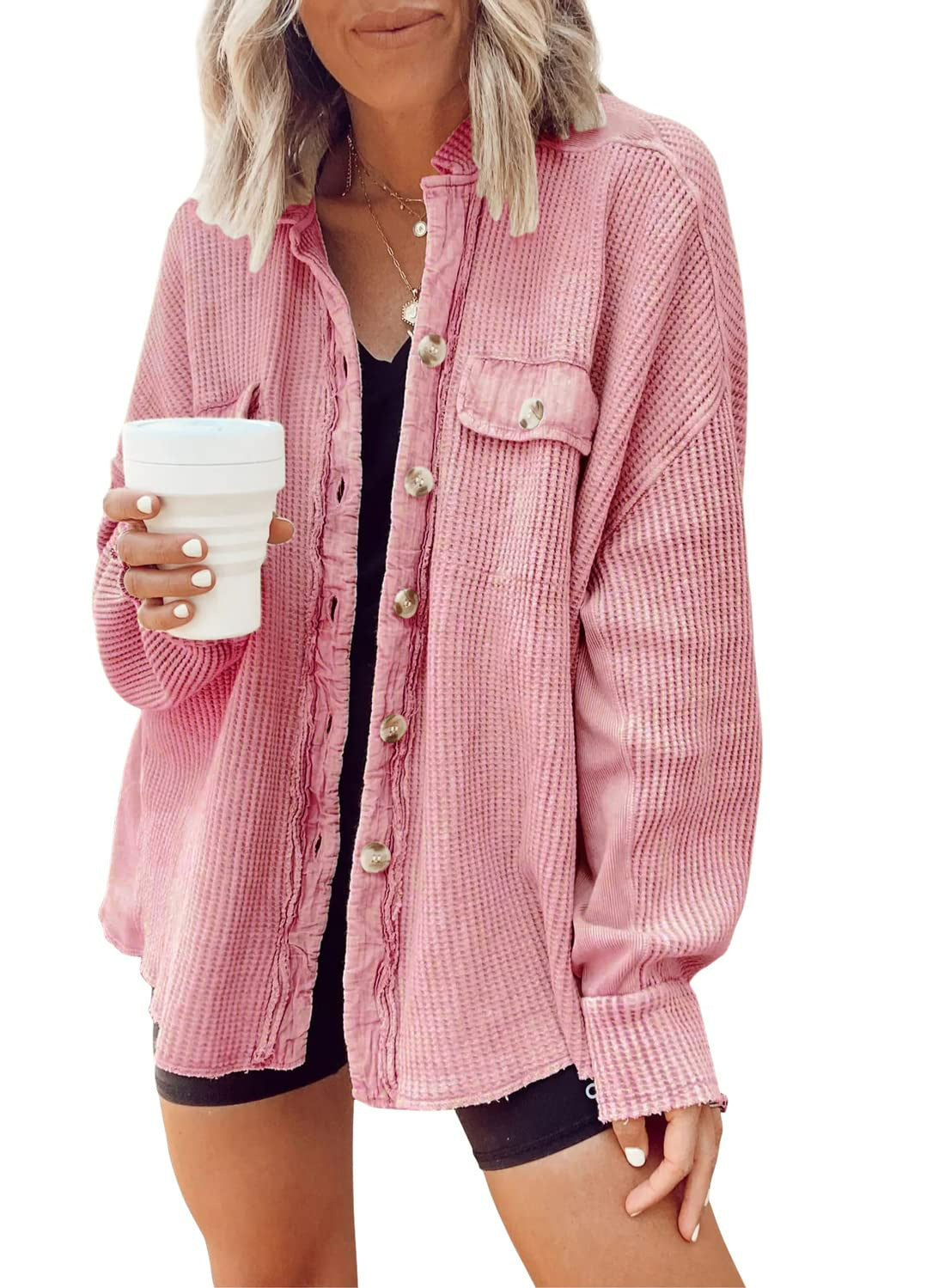 Button-up Long Sleeve Jacket Sweater