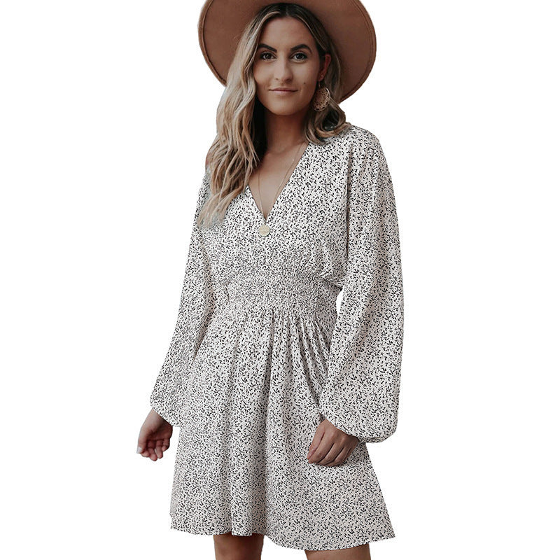 Pullover V-neck Long Sleeve Dress