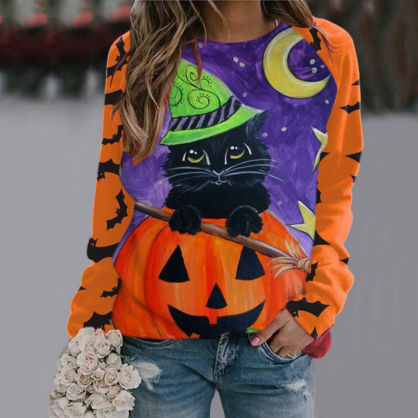 Women's Long Sleeve Halloween T-shirt- 11 Styles