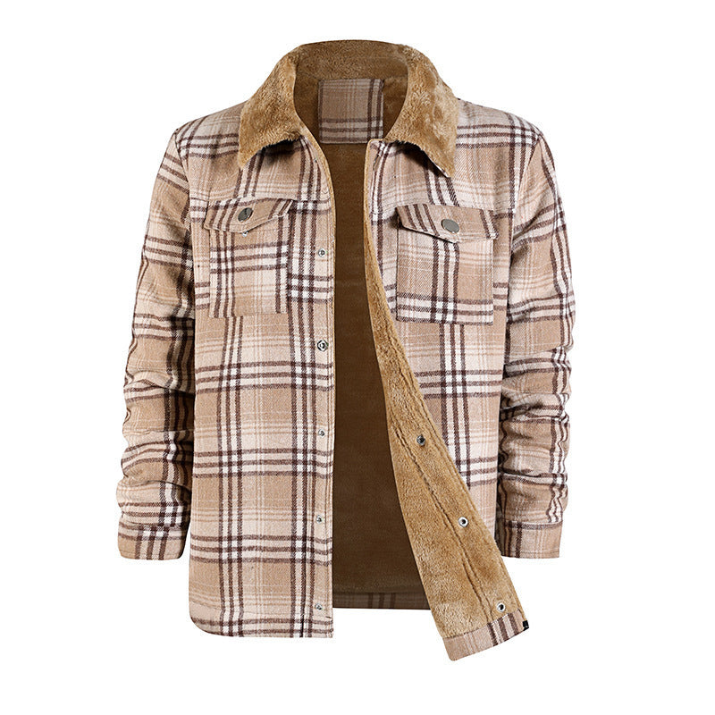 Men's Plaid Flannel Coat