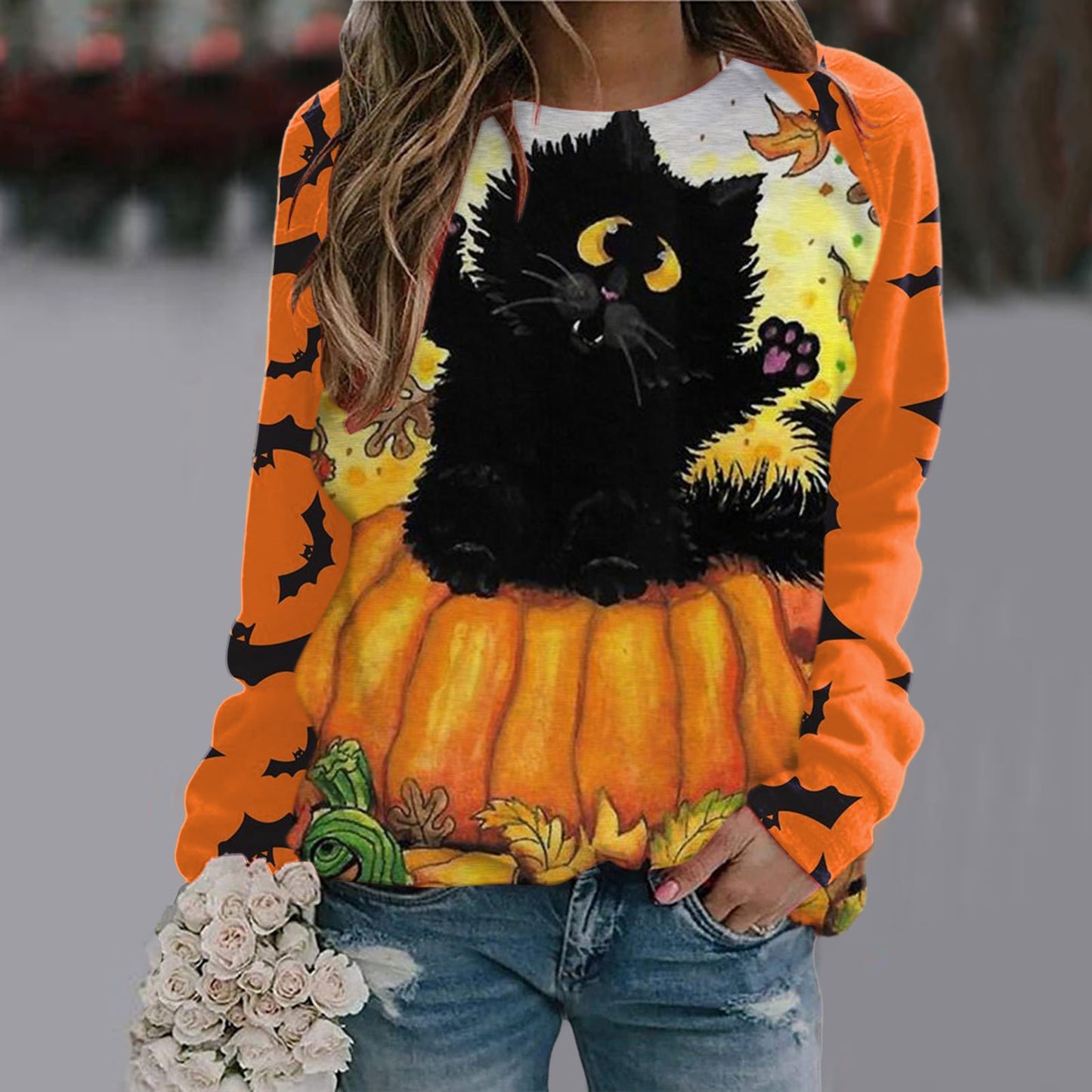 Women's Long Sleeve Spooky T-shirt