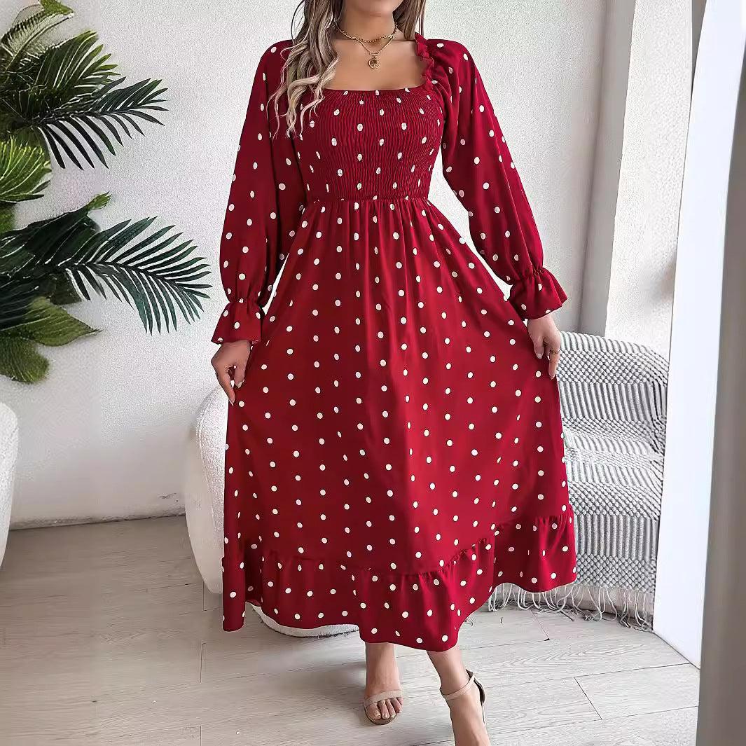 Polka Dot Long Sleeve Dress