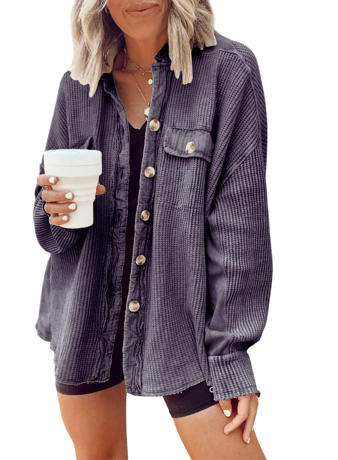 Button-up Long Sleeve Jacket Sweater